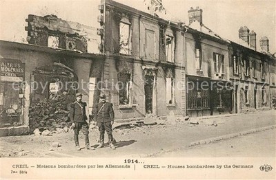 Creil Maisons bombard?e soldiers