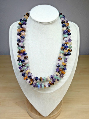 JAY KING Mine Finds Sterling Silver Multi Strand Multi Gemstone Necklace Adj 20''