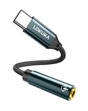 LOKUKA USB Type C to 3.5mm Headphone Jack Adapter, Hi-Fi 7.8 inch, Jade Green