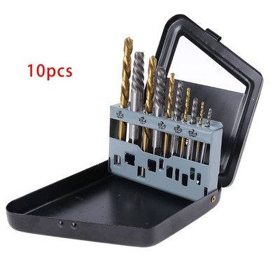 10x Damaged Screw Extractor Center Drill Bit Set Tool Broken Bolt Extractor Bolt