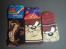 Taz Looney Toones Slipper Socks Kmart Y2K 2000s One Size Adult 2 New With Tags