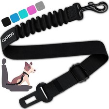 COOYOO Dog Seat Belt Retractable Car Harness Adjustable Nylon Elastic Bungee