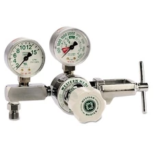 Oxygen Flow Gauge Regulator, 2 to 15 LPM, 3000 psi Inlet, CGA 870 Yoke Western