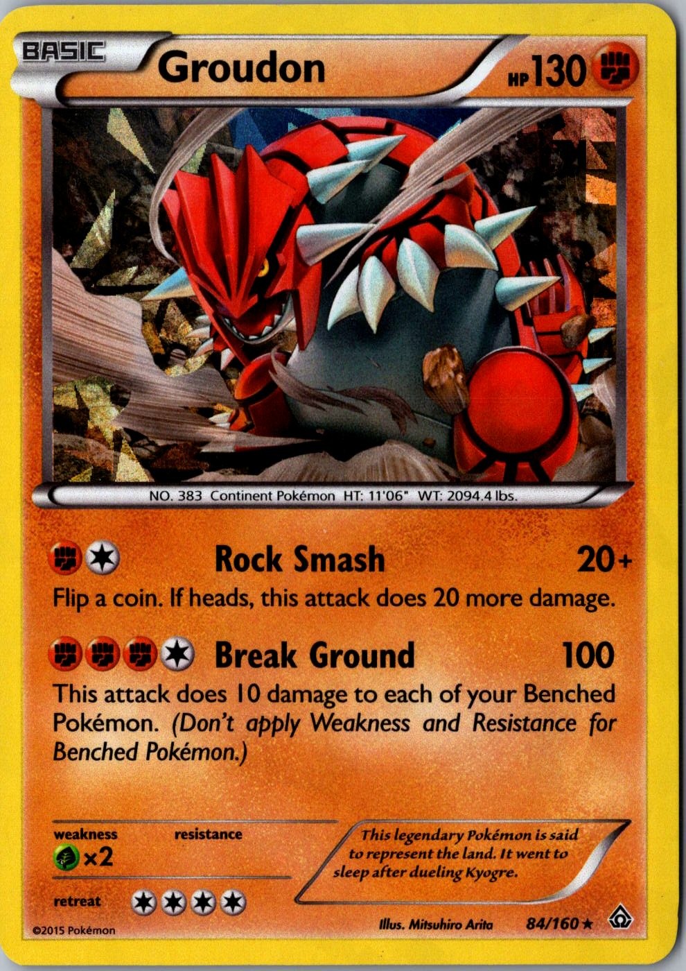 Groudon 84/160 Pokemon LP Holo Rare Deck Exclusives XY Primal Clash