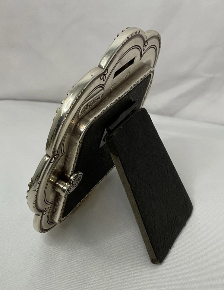 Brighton Baby Picture Frame Silver & Blue Enamel Safety Pin Charms - Image 3 of 4