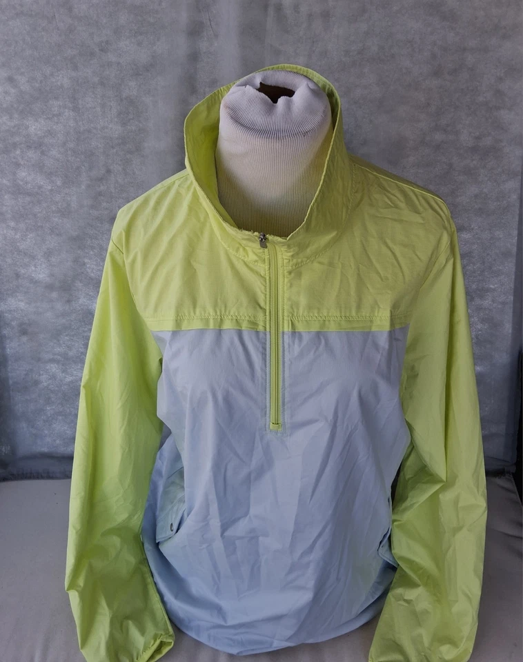 Pullover para mujer Adidas Golf 1/4 cremallera con bolsillos: amarillo y gris: talla: XL Foto 2 de 4