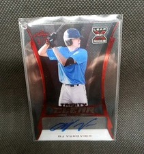 Aj Vukovich 2020 Leaf Trinity Clear Red Foil Auto RC 6/15 Dbacks