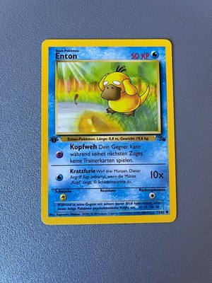 Enton 53/62 Fossil Pokemon Karte Deutsch 1.Edition Near Mint NM