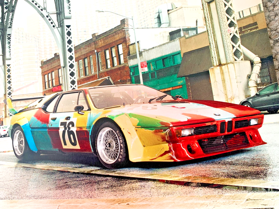BMW ART CAR ANDY WARHOL M1 - FRAMEABLE COLLECTIBLE CLASSIC CAR POSTER ...