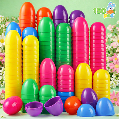 150 Fillable Plastic Easter Eggs for Easter Hunt, Filling Treat, Basket Stuffers