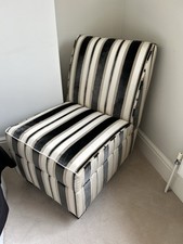 Andrew Martin Carla Custom Slipper Chair Stripey Upholstered Fabric