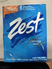 Zest Energy Rush Soap 8 4.5 Ounce Bars, New Old Stock, Fast Ship