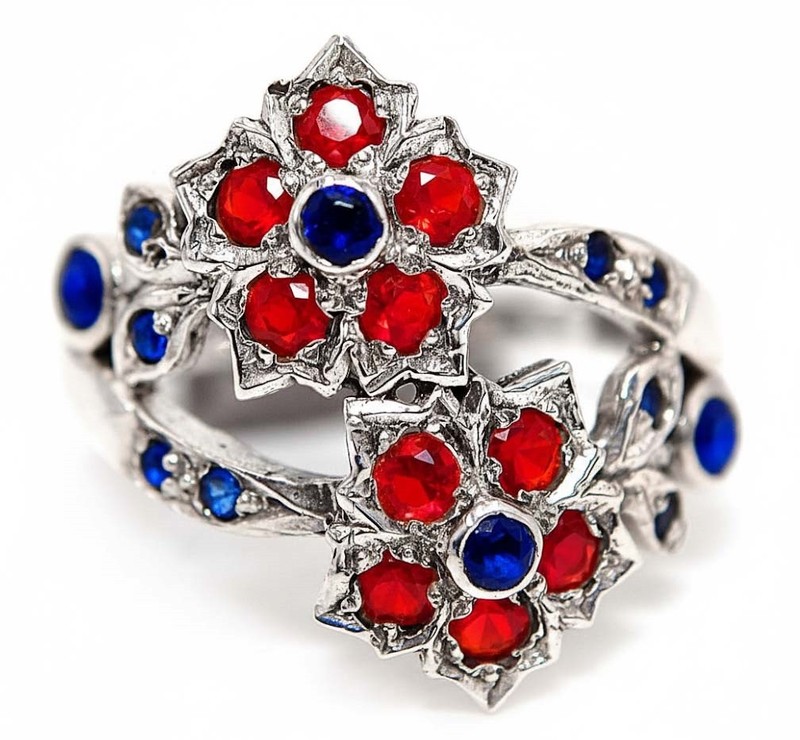 1CT Fire Garnet 925 Solid Sterling Silver Filigree Ring Sz 6 PC12-2