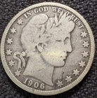 1906D Barber Liberty Head Half Dollar 90% Silver Classic American Coin FS KM116