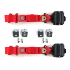 Chrysler New Yorker 1957-1959 Standard 3pt Red Retractable Bucket Seat Belt Kit 