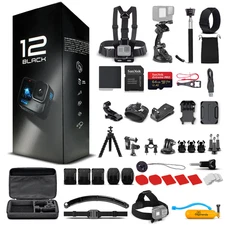GoPro HERO12 - Waterproof Action Camera + 64GB Card and 50 Piece Accessory Kit
