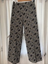 Vintage Black  Tan High Waisted Flare Trouser