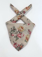 WOMEN HANDKERCHIEF RALPH LAUREN FLORAL Beige COTTON POCKET SQUARE 20  