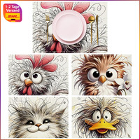 Tiere Platzset 4 StüCk Abwaschbar 30 X 45 Cm Tischsets FüR Kinder