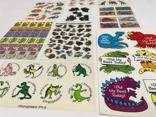 Awesome Vintage Dinosaur Sticker LOT 80s 90s Cheesasaurus Rex  Prehistoric Pals