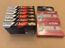 TDK D60 Audio Tapes, Sealed, New, Total of Eight (8) Free shipping