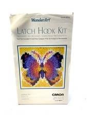 LATCH HOOK KIT - 4804 WONDERART Caron "PAPILLON" BUTTERFLY - 12" BY 12" - New