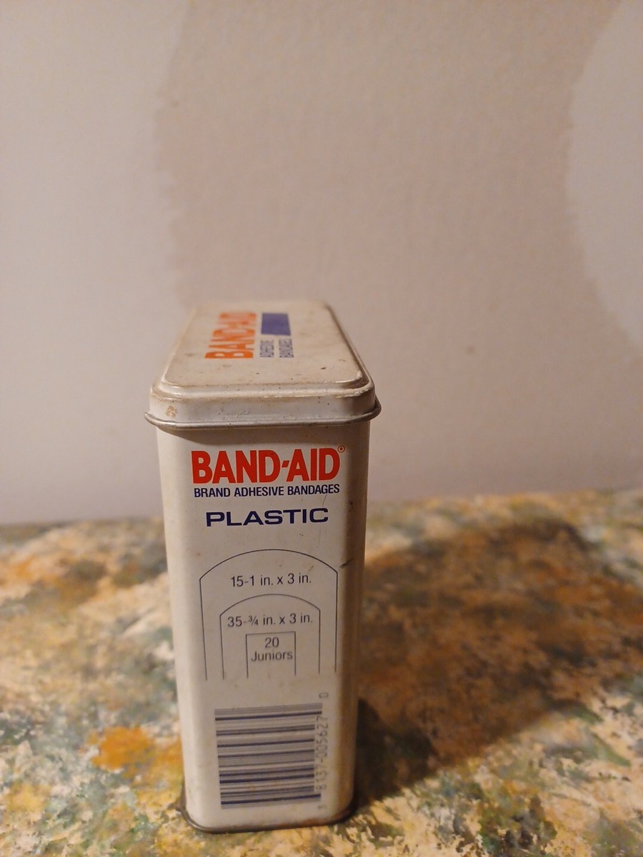 60-80年代　バンドエイド　ブリキ缶　ビンテージ　アドバタイジング　USA 1960s ジョンソン・エンド・ジョンソン製 BAND-AID ブリキ缶