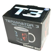 ☕VINTAGE TERMINATOR 3:  RISE OF THE MACHINES ☕CERAMIC MUG ☕NECA 2003☕