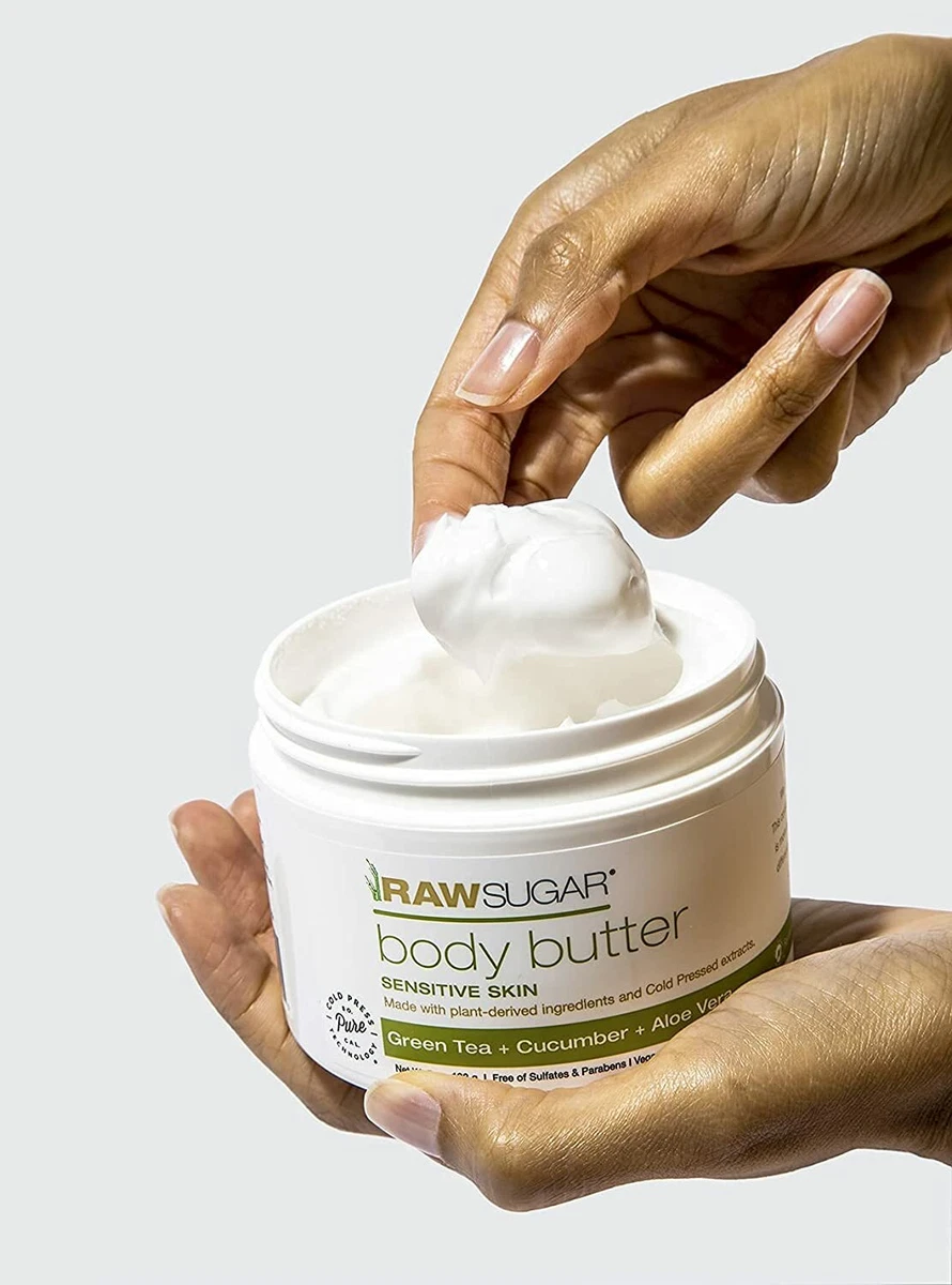 Raw Sugar Living Body Butter Green Tea Cucumber Aloe Vera Travel