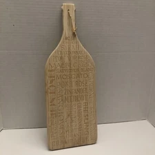 Wordy Wine Themed bottle shape Bamboo Cutting Board 19 X 7