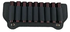 Real Leather SHOTGUN SHELL AMMO BELT SLIDE POUCH Fits 410 Gauge Shells USA BLK