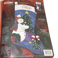 Bucilla Christmas Trimming The Tree Felt Stocking Kit 84759 Snowman