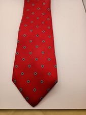 Red Christian Dior Tie Made In The USA Silk