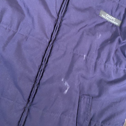 Vintage Down Puffer Jacket Ralph Lauren Chaps Mens Coat 90s Ski Large Blue B2 - Picture 8 of 16
