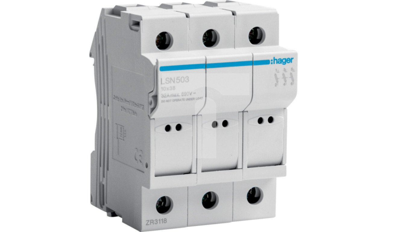 Modular fuse holder 3P 3P 10x38mm LSN503 /T2UK
