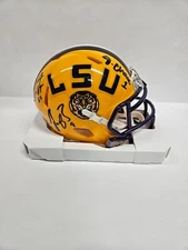 JOE BURROW JA'MARR CHASE 2019 LSU TIGERS NATIONAL CHAMPS SIGNED MINI HELMET