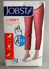 JOBST So Soft Knee High Compression Socks Closed Toe 15-20mmHg Sand Size Medium