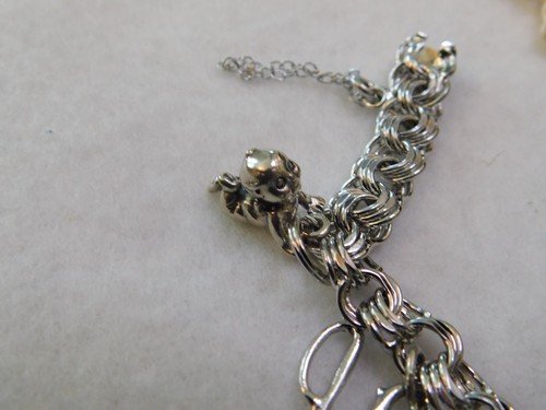 Vintage Elco Sterling Silver Charm Bracelet w/ Seven Charms - Picture 6 of 14