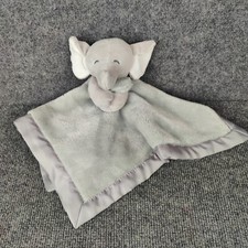Carters Elephant Security Blanket Lovey Gray Plush Silk Side Plush Soft Baby Toy