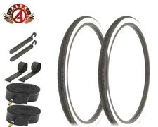 ALTALINE Bicycle 24" x 1.75" Black/White Wall Brick (2) TIRE,TUBE, STRIP,& LEVER