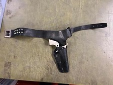 Vintage Made In USA Plastic Cowboy Black White Shooting Toy With Belt