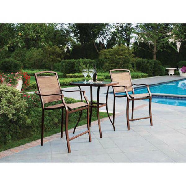 Small Outdoor Bistro Set High Top Table Chairs Cushions Patio Furniture Dining For Small Outdoor Bistro Set High Top Table, High Chair Patio Furniture