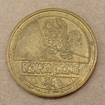 1982 World's Fair Donkey Kong Arcade Game Brass Token Coin Video Expo Knoxville