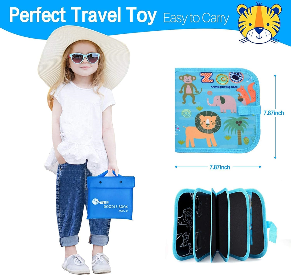 Kids Erasable Doodle Book Set Toddlers Activity Toys Reusable Drawing