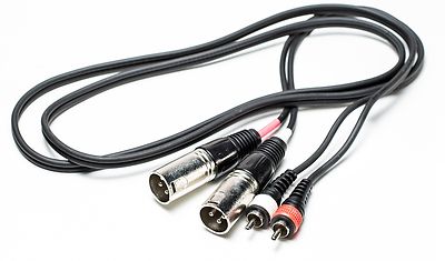 OMNITRONIC Adapterkabel 2xXLR(M)/2xCinch 3m sw 3m Adapter XLR männlich