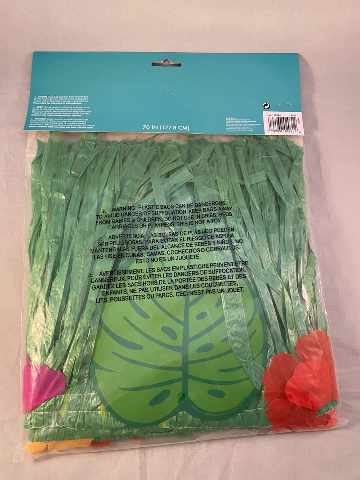 Guirnalda tropical hibisco pancarta hojas de palma verde 70" fiesta hawaiana Luau Foto 2 de 2
