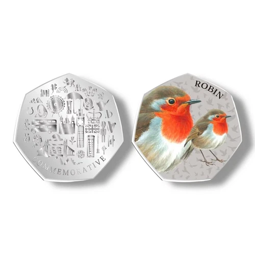 British Bird - Robin 50p Shaped Commemorative Coin Limited Edition