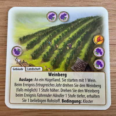 Catan: The Duel Promo / Special Card Vineyard - German