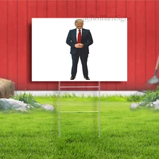 PRESIDENT DONALD TRUMP Lifesize Plastic OUTDOOR YARD SIGN Standee Standup MAGA