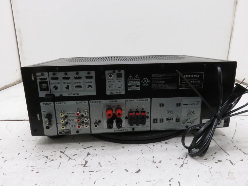 ONKYO TX-SR353 HDMI 5.1 Home Theater 4K Bluetooth Receiver  - Parts/Repair - Image 3 of 3